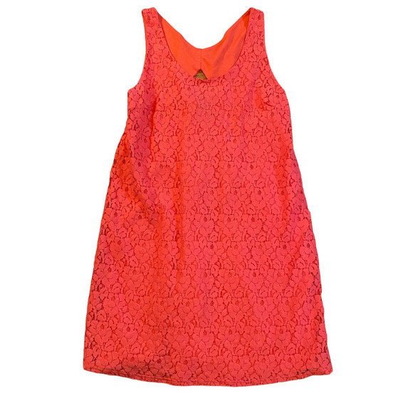 Anthropologie Dress‎ Francesca's Bird Cage Casual Coral Lace Eyelet Sundress - Picture 1 of 8